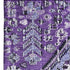 5' X 8' Purple And Ivory Geometric Washable Area Rug With UV Protection