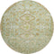 8' Sage Ivory And Tan Geometric Washable Round Rug With UV Protection