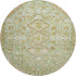 8' Sage Ivory And Tan Geometric Washable Round Rug With UV Protection
