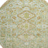 8' Sage Ivory And Tan Geometric Washable Round Rug With UV Protection