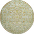 8' Sage Ivory And Tan Geometric Washable Round Rug With UV Protection