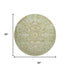 8' Sage Ivory And Tan Geometric Washable Round Rug With UV Protection