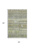 5' X 8' Beige Green And Gray Striped Washable Area Rug With UV Protection