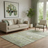 5' X 8' Beige Green And Gray Striped Washable Area Rug With UV Protection
