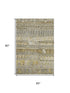 5' X 8' Brown Beige And Gray Striped Washable Area Rug With UV Protection
