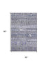 5' X 8' Blue And Gray Striped Washable Area Rug With UV Protection