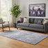 5' X 8' Blue And Gray Striped Washable Area Rug With UV Protection