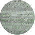8' Sage And Gray Striped Washable Round Rug With UV Protection