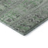 8' Sage And Gray Striped Washable Round Rug With UV Protection