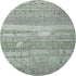 8' Sage And Gray Striped Washable Round Rug With UV Protection