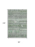 8' X 10' Sage And Gray Striped Washable Area Rug With UV Protection