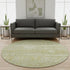 8' Tan And Beige Striped Washable Round Rug With UV Protection