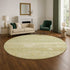 8' Tan And Beige Striped Washable Round Rug With UV Protection