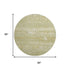 8' Tan And Beige Striped Washable Round Rug With UV Protection