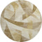 8' Brown Beige And Ivory Abstract Geometric Washable Round Rug With UV Protection