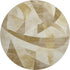 8' Brown Beige And Ivory Abstract Geometric Washable Round Rug With UV Protection