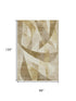 8' X 10' Brown Beige And Ivory Abstract Geometric Washable Area Rug With UV Protection