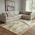 8' X 10' Brown Beige And Ivory Abstract Geometric Washable Area Rug With UV Protection
