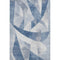5' X 8' Denim Blue And Ivory Abstract Geometric Washable Area Rug With UV Protection