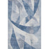 5' X 8' Denim Blue And Ivory Abstract Geometric Washable Area Rug With UV Protection