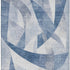 5' X 8' Denim Blue And Ivory Abstract Geometric Washable Area Rug With UV Protection