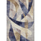 5' X 8' Navy Blue Ivory And Brown Abstract Geometric Washable Area Rug With UV Protection