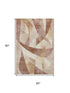 5' X 8' Rust Copper And Wheat Abstract Geometric Washable Area Rug With UV Protection