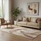 5' X 8' Rust Copper And Wheat Abstract Geometric Washable Area Rug With UV Protection