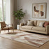 5' X 8' Rust Copper And Wheat Abstract Geometric Washable Area Rug With UV Protection