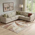 9' X 12' Rust Copper And Wheat Abstract Geometric Washable Area Rug With UV Protection