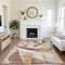 9' X 12' Rust Copper And Wheat Abstract Geometric Washable Area Rug With UV Protection