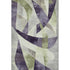 5' X 8' Purple Ivory And Green Abstract Geometric Washable Area Rug With UV Protection