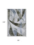 8' X 10' Taupe Blue And Ivory Abstract Geometric Washable Area Rug With UV Protection