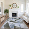 8' X 10' Taupe Blue And Ivory Abstract Geometric Washable Area Rug With UV Protection