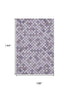 9' X 12' Lavender Ivory And Gray Geometric Washable Area Rug With UV Protection