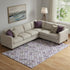 9' X 12' Lavender Ivory And Gray Geometric Washable Area Rug With UV Protection