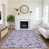 9' X 12' Lavender Ivory And Gray Geometric Washable Area Rug With UV Protection