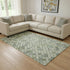 8' X 10' Mint Green And Ivory Geometric Washable Area Rug With UV Protection