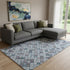 8' X 10' Sky Blue Teal And Lavender Geometric Washable Area Rug With UV Protection