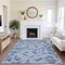 8' X 10' Sky Blue Teal And Lavender Geometric Washable Area Rug With UV Protection