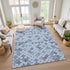 8' X 10' Sky Blue Teal And Lavender Geometric Washable Area Rug With UV Protection
