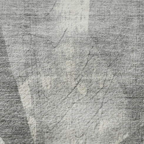 5' X 8' Gray And Ivory Abstract Geometric Washable Area Rug With UV Protection