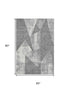 5' X 8' Gray And Ivory Abstract Geometric Washable Area Rug With UV Protection