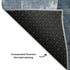 8' Navy Blue And Ivory Abstract Geometric Washable Round Rug With UV Protection