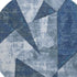 8' Navy Blue And Ivory Abstract Geometric Washable Round Rug With UV Protection