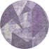8' Purple And Ivory Abstract Geometric Washable Round Rug With UV Protection