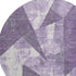 8' Purple And Ivory Abstract Geometric Washable Round Rug With UV Protection