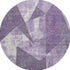 8' Purple And Ivory Abstract Geometric Washable Round Rug With UV Protection