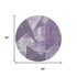 8' Purple And Ivory Abstract Geometric Washable Round Rug With UV Protection
