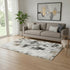 5' X 8' Rust Gray And Ivory Abstract Washable Area Rug With UV Protection